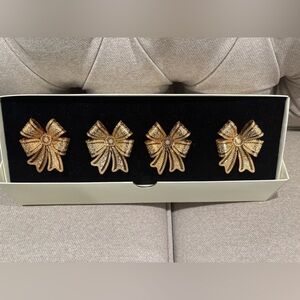 Elegant Gold Bow Hair Clips
